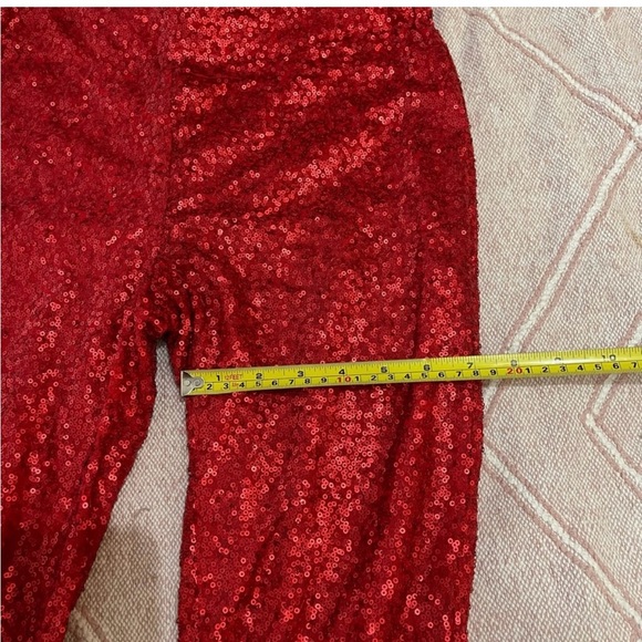 “Red Hot sequin leggings..selling the entire ensemble, top, leggings and boots.. - Picture 4 of 5